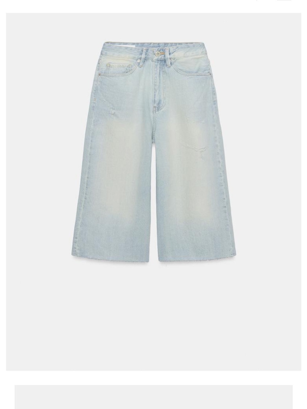 Zara Light Blue Wide-Leg Cropped Jeans